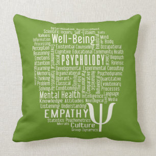 PSYCHOLOGY Word Cloud custom color throw pillow