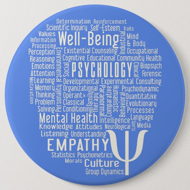 PSYCHOLOGY Word Cloud custom colour button (Front)