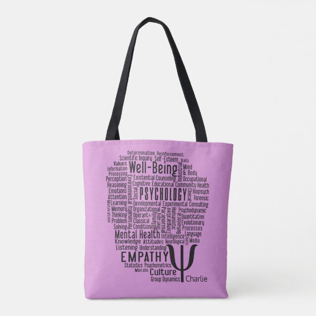 PSYCHOLOGY Word Cloud custom name bags (Back)