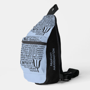 PSYCHOLOGY Word Cloud custom name & colour Sling Bag