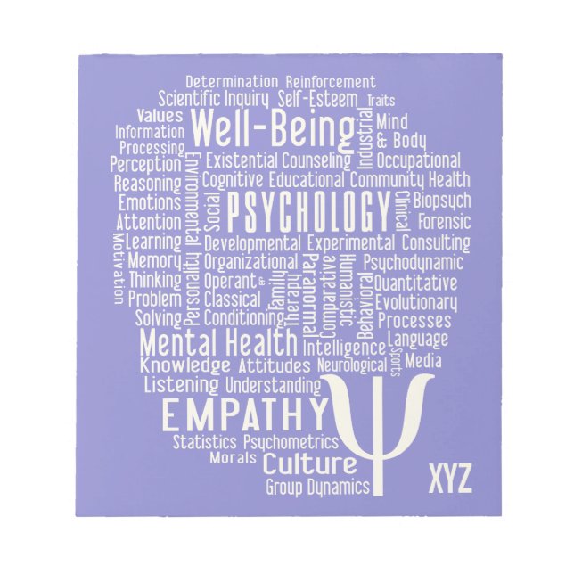 PSYCHOLOGY Word Cloud custom notepad (Front)