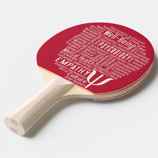 PSYCHOLOGY Word Cloud custom ping pong paddle (Front Angle)