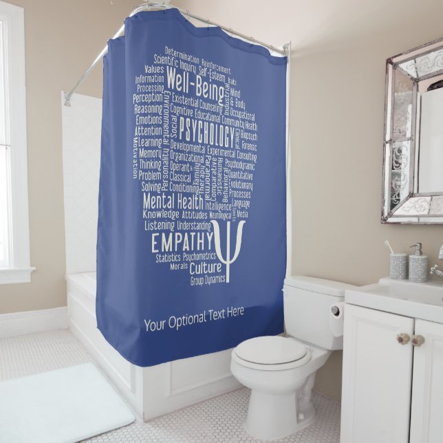 PSYCHOLOGY Word Cloud custom shower curtain (In Situ)
