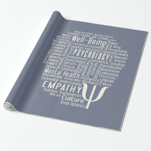 PSYCHOLOGY Word Cloud custom wrapping paper