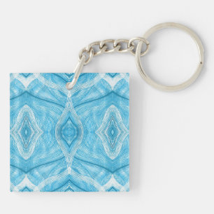 Psychomachia Blue Abstract Watercolor Art Key Ring