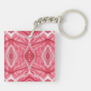 Psychomachia Light Red Abstract Watercolor Art Key Ring