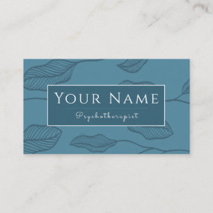Psychotherapist Calm Leaf Plant Pattern Nature     Business Card