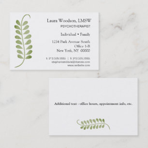 Psychotherapist Eucalyptus European  Business Card