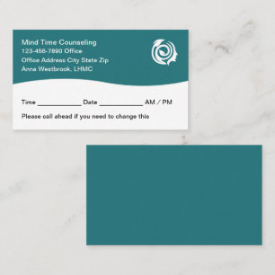 Psychotherapist Mental Health Appointment Cards