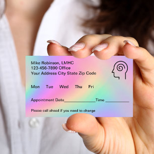 Psychotherapist Mental Health Appointment Cards