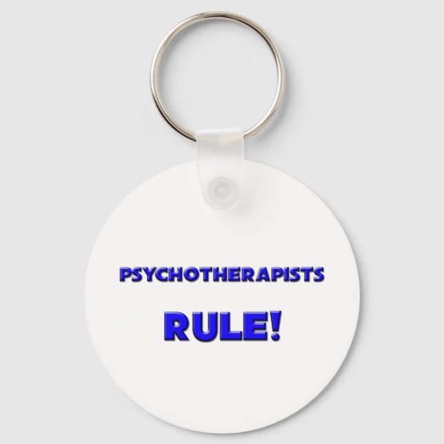 Psychotherapists Rule! Key Ring (Front)