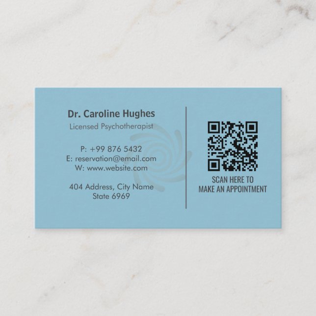 Psychotherapists Therapy Business | Spiral Blue Business Card (Front)