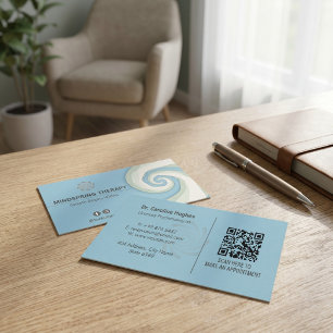 Psychotherapists Therapy Business Spiral Blue Card