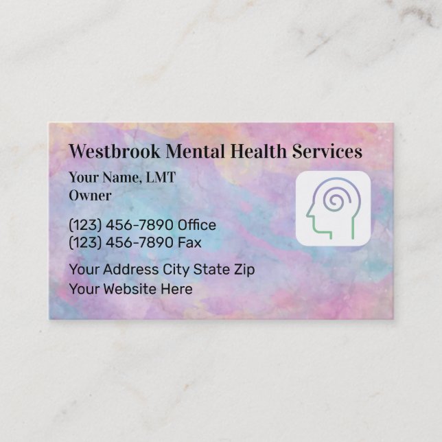 Psychotherapy Mental Health Business Cards (Front)