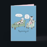 Psycowlogist - Funny Cow Psychologist Card<br><div class="desc">Tell someone how you're feeling moooooody and blue with this adorable cow Psychologist greeting card.  The card has a contrasting colour inside that is easy to write on.</div>