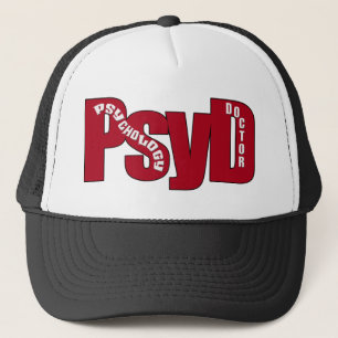 PsyD BIG RED DOCTOR OF PSYCHOLOGY BOLD Trucker Hat
