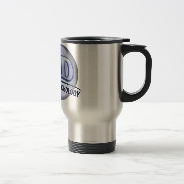 PsyD Doctor of Psychology LOGO Travel Mug (Right)