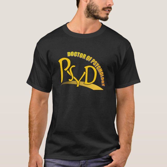 PSYD DOCTOR OF PSYCHOLOGY YELLOW LOGO T-Shirt (Front)