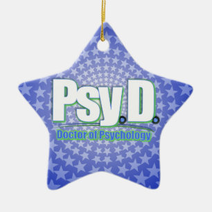 PsyD LOGO2 DOCTOR OF PSYCHOLOGY Ceramic Tree Decoration