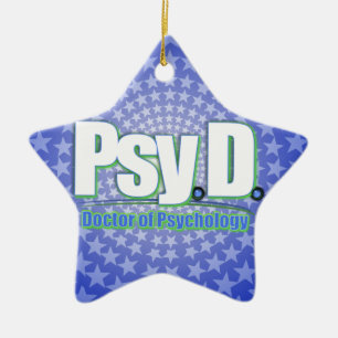 PsyD LOGO2 DOCTOR OF PSYCHOLOGY Ceramic Tree Decoration
