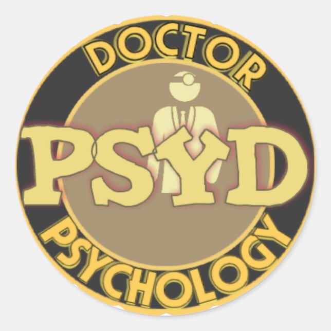 PsyD LOGO - DOCTOR OF PSYCHOLOGY Classic Round Sticker (Front)