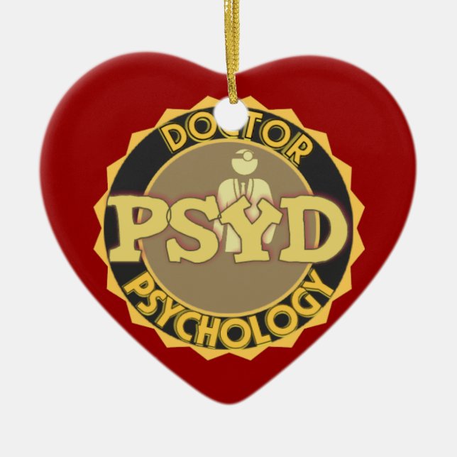PsyD LOGO DOCTOR OF PSYCHOLOGY PSYCHOLOGIST Ceramic Tree Decoration (Front)