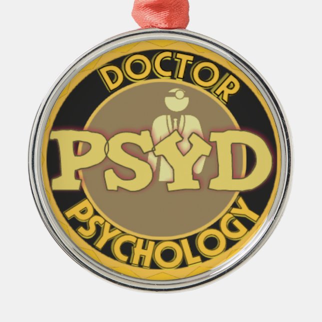PsyD LOGO DOCTOR OF PSYCHOLOGY PSYCHOLOGIST Metal Tree Decoration (Front)