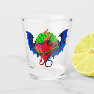 Psyko-Daizie Winged Heart Tattoo Flash Shot Glass