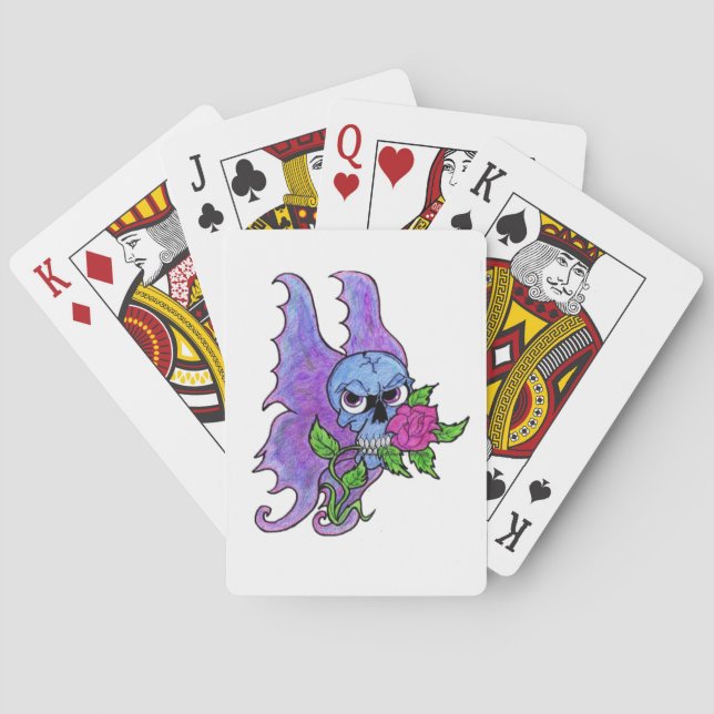 Psyko-Daizie Winged Skull Classic Playing Cards (Back)
