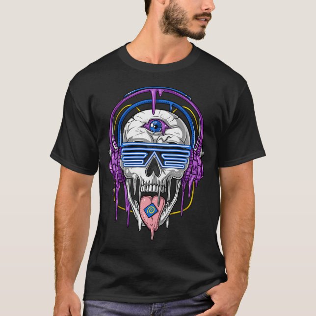 Psytrance Psychedelic Skull T-Shirt (Front)