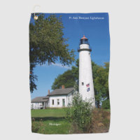 Pt Aux Barques Lighthouse tall golf towel