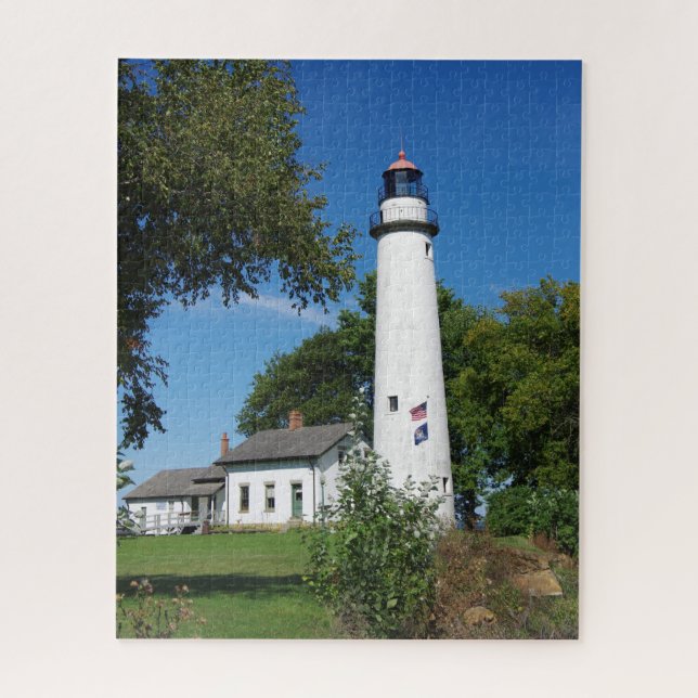 Pt Aux Barques Lighthouse tall jigsaw puzzle (Vertical)