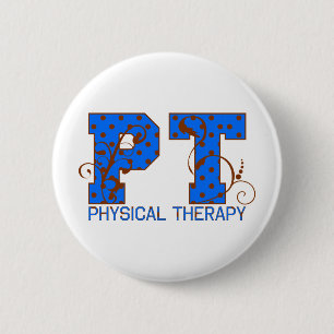 pt brown blue polka dots 6 cm round badge