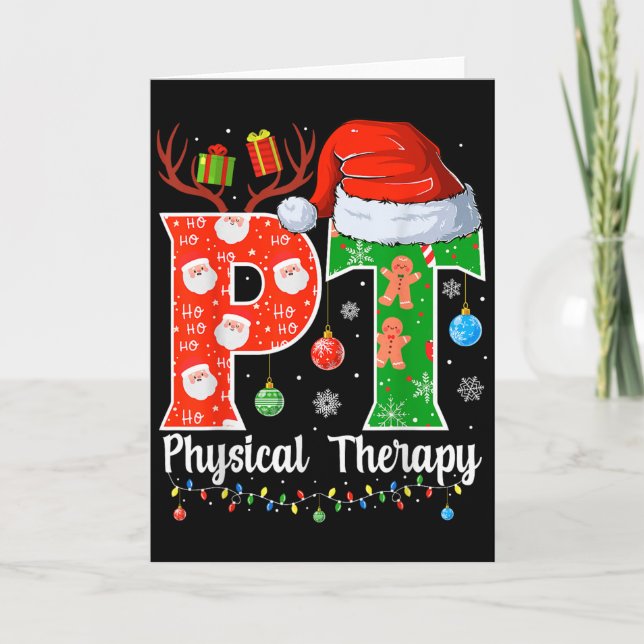 Pt Christmas Physical Therapy Christmas Pt Xmas  Card (Front)