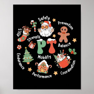 Pt Physical Therapy Santa Squad Christmas Physical Poster