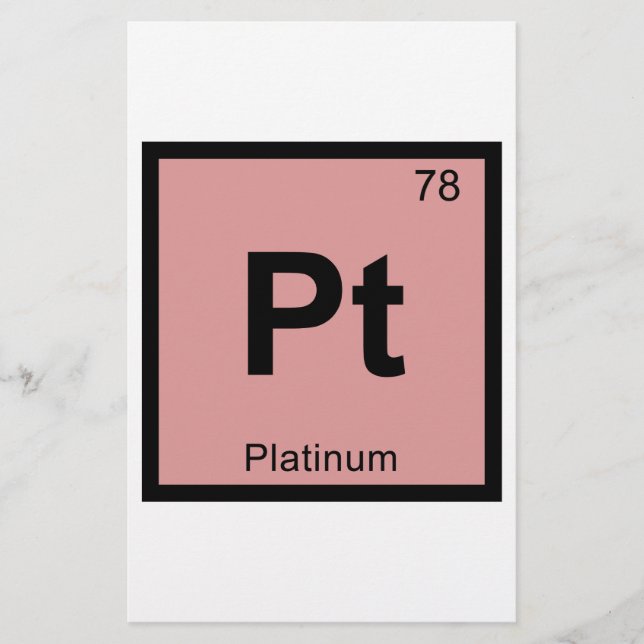 Pt - Platinum Chemistry Periodic Table Symbol (Front)