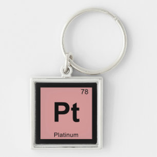 Pt - Platinum Chemistry Periodic Table Symbol Key Ring