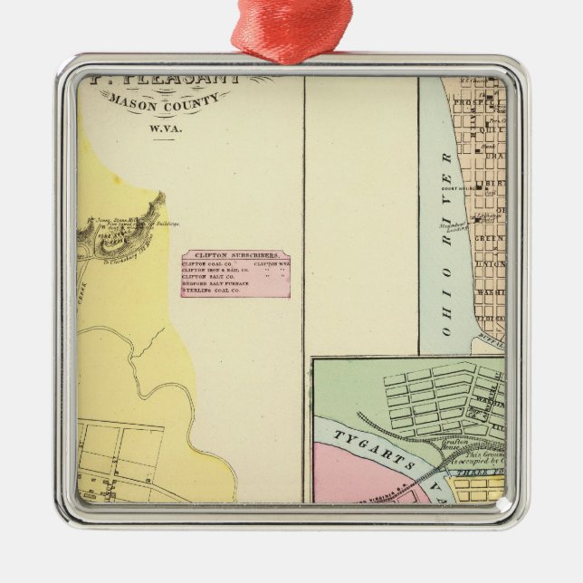 Pt Pleasant, West Virginia Metal Tree Decoration (Front)