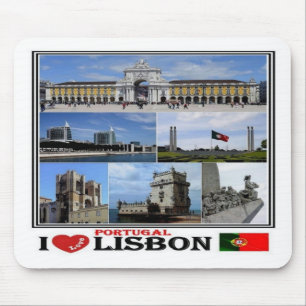 PT Portugal - Lisbon - I Love Mosaic - Mouse Mat