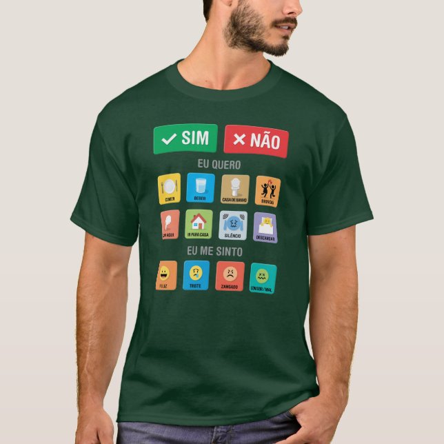 PT-PT Autism AAC PECS Pointing Communication 01 T-Shirt (Front)