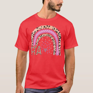 PTA Leopard Rainbow Physical Therapist Assistant R T-Shirt