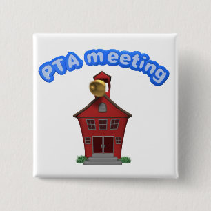 PTA Meeting At School 15 Cm Square Badge