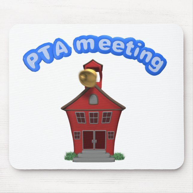 PTA Meeting School Building Parent Teacher Assoc Mouse Mat (Front)