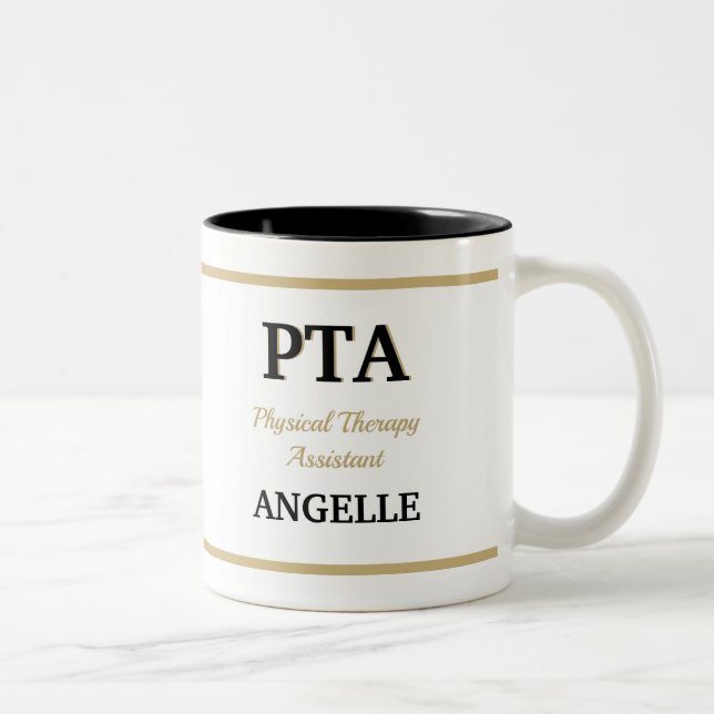 PTA (Physical Therapy Assistant)   Two-Tone Coffee Mug (Right)