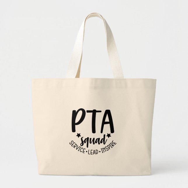 PTA Squad Tote Bag for Volunteer PTA Mum PTA Dad (Front)