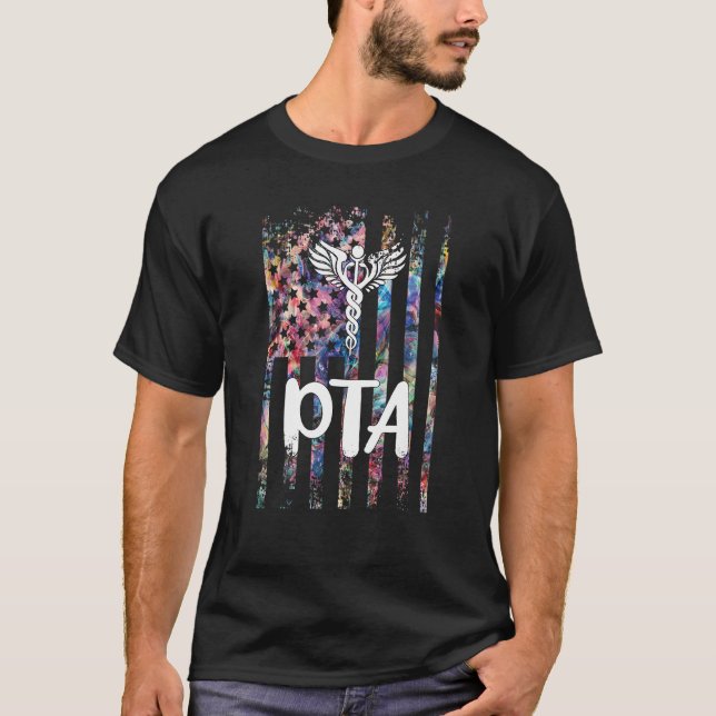 Pta Therapist American Flag Physical Therapy Assis T-Shirt (Front)