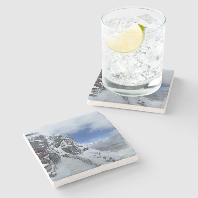 Ptarmigan Pass Tunnel North-Glacier National Park Stone Coaster (Side)