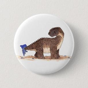 Pteranodon and Camarasaurus 6 Cm Round Badge