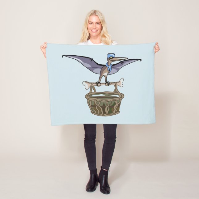 Pteranodon Carrying A Basket Fleece Blanket (In Situ)
