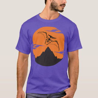 Pteranodon Skeleton With Colourful Background Desi T-Shirt